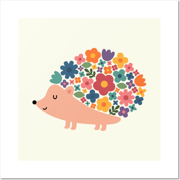 Floral Hedgehog Wall Art by AndyWestface